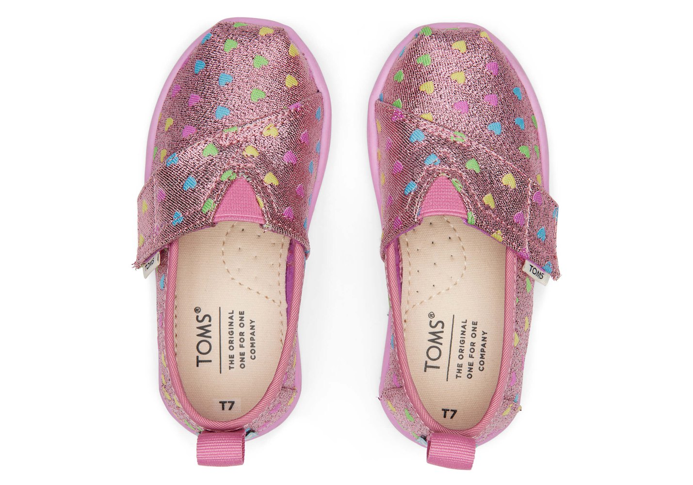 Toms Alpargata Tiny Hearts Espadrille Pink - Kids - 42056-YXTC